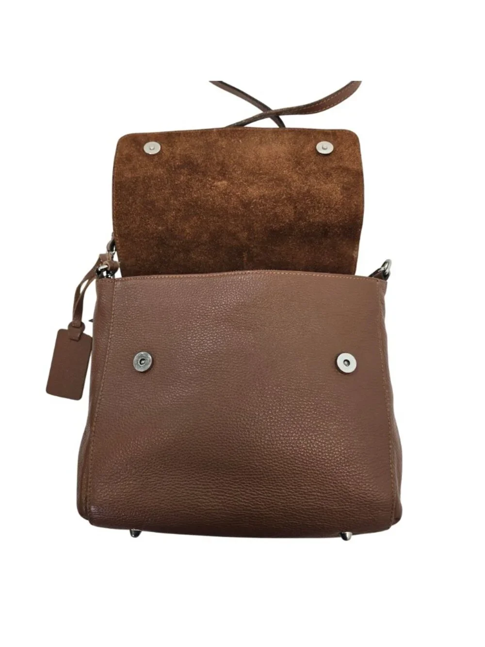 Persaman New York Pebble Leather & Suede Convertible Crossbody Handbag